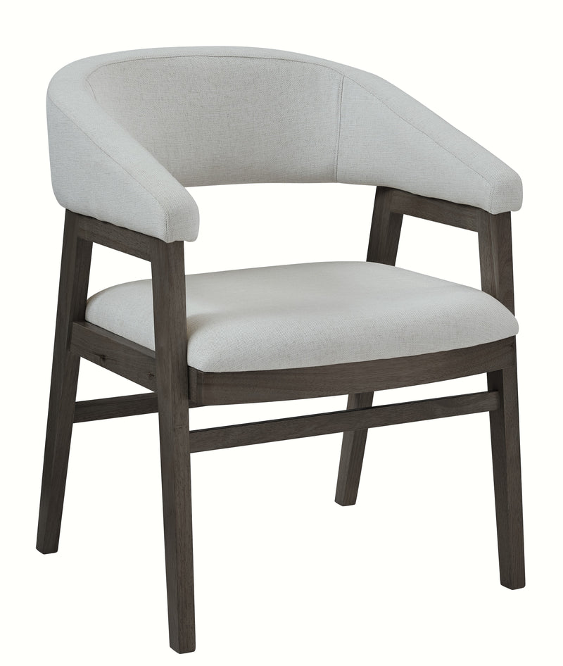 Barrel Chair in Coal with upholstered barrel back - Barewood