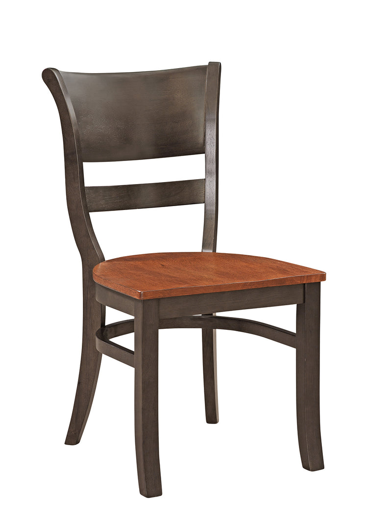 Brandy Chair with a coal frame and bourbon seat - Barewood