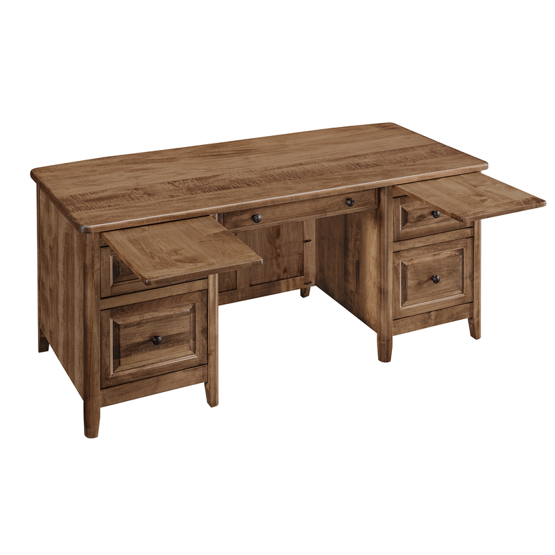 Amish Essentials Carson 5-Drawer Executive Desk