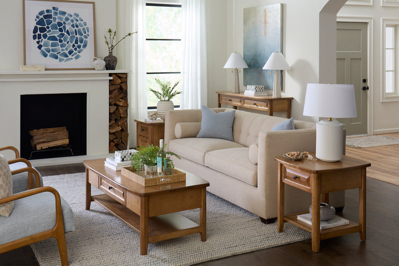 Amish Essentials Carson Rectangle Coffee Table – One Drawer