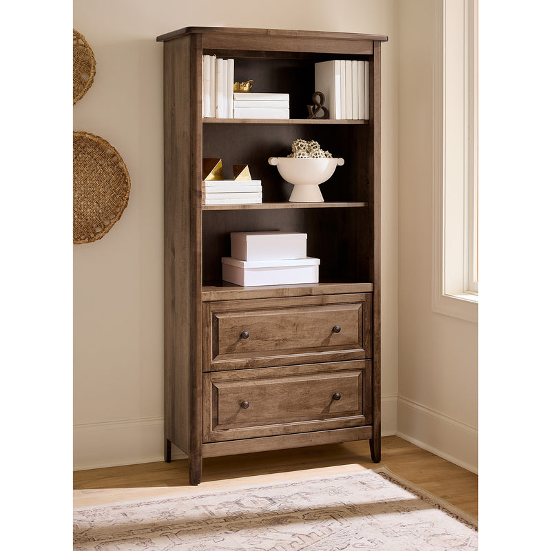 Amish Essentials Carson Bookcase with File Drawers