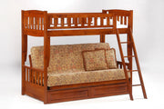 Cinnamon Twin-Futon Bunk - Barewood
