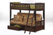 Cinnamon Twin-Futon Bunk - Barewood