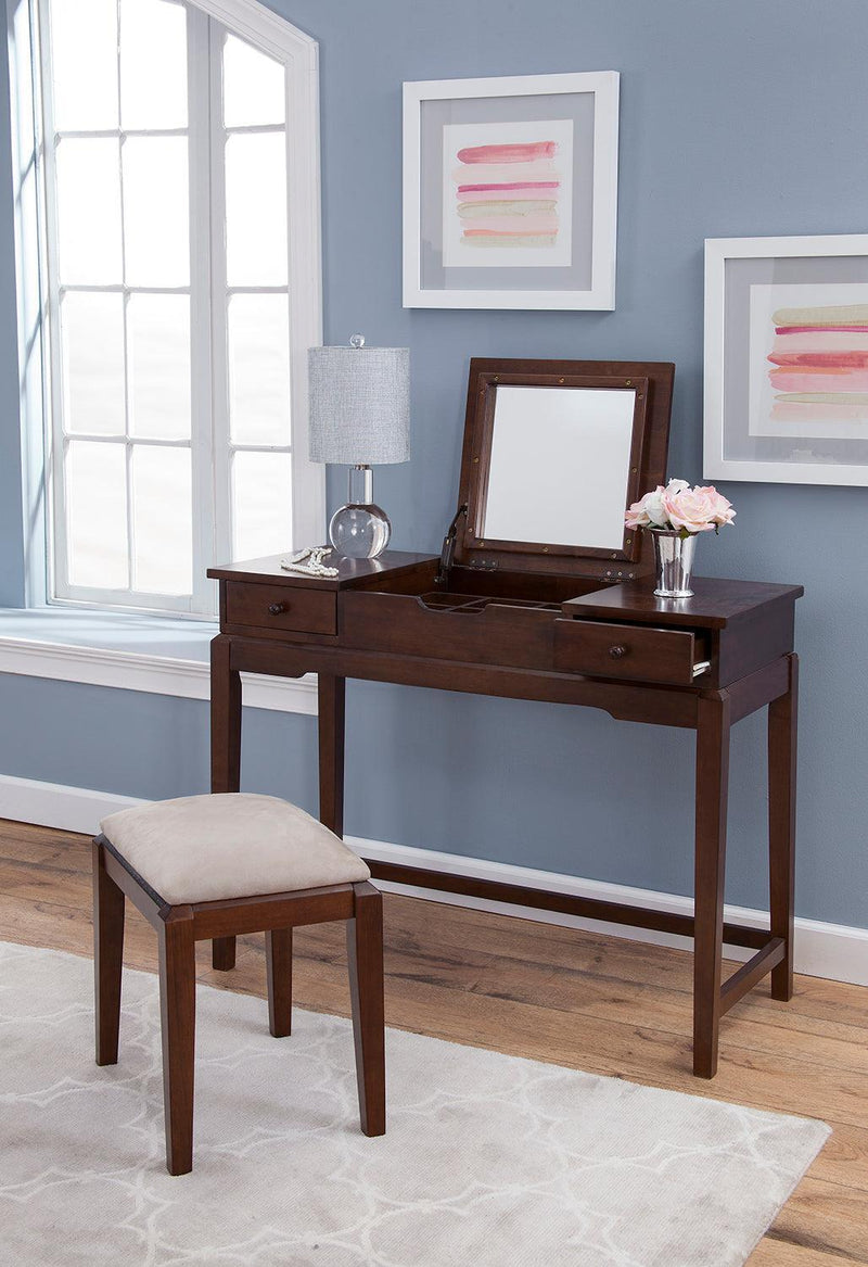 Upholstered Vanity Bench - Barewood