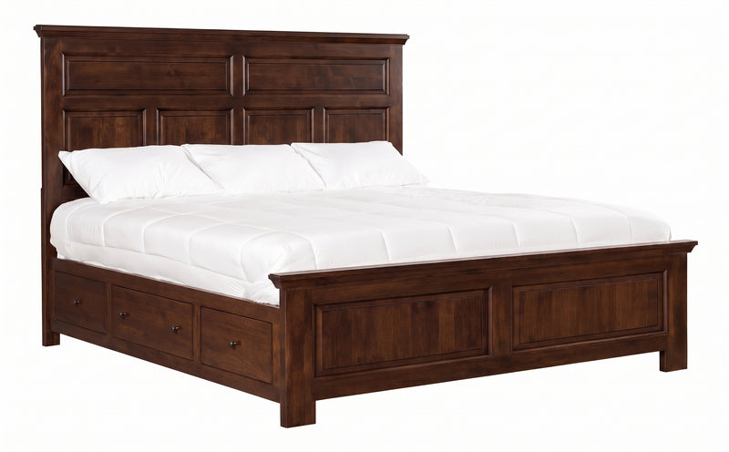 Heritage Estate Panel Headboard– Solid Wood Elevated Storage Bed