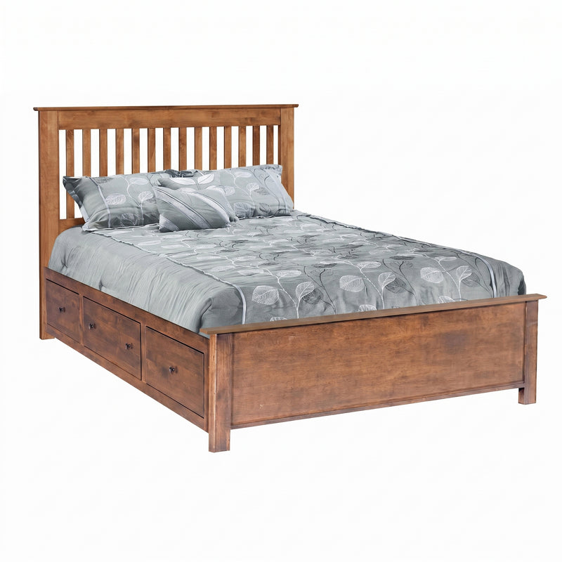 Shaker Slat Headboard – Solid Wood Elevated Storage Bed