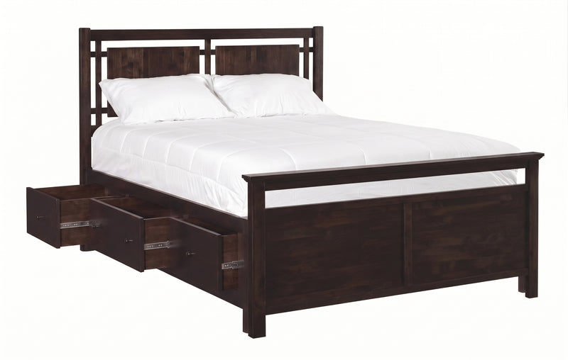 2 West Open Panel Headboard – Solid Wood Elevated Storage Bed