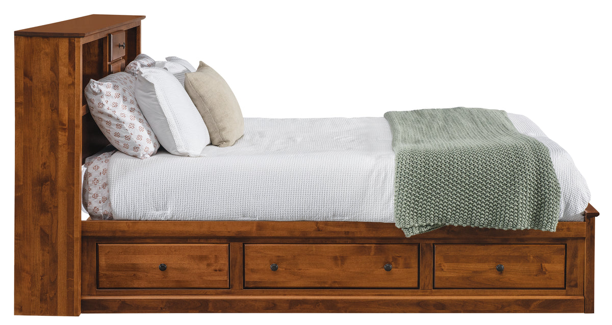 Bookcase Chest Bed, Low, side view