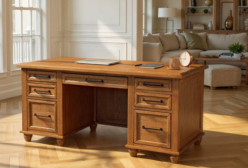Vista Executive Desk in Hickory - Barewood