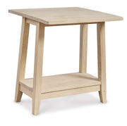 Dropleaf End Table, unfinished, with both leaves up - Barewood