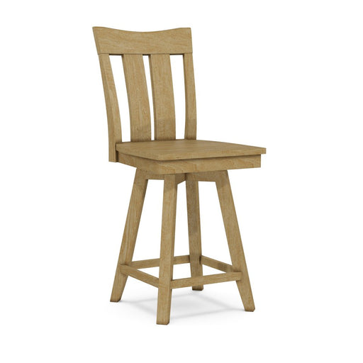 Ava Swivel Counter Stool, unfinished, with a wood seat - Barewood