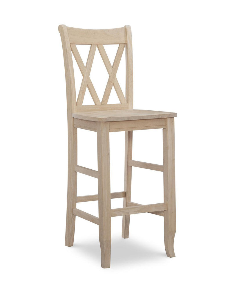 Double XX Back Stool - Barewood