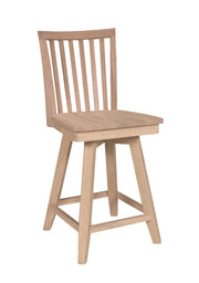 Mission Swivel Stool - Barewood