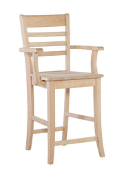 Roma Arm Stool - Barewood