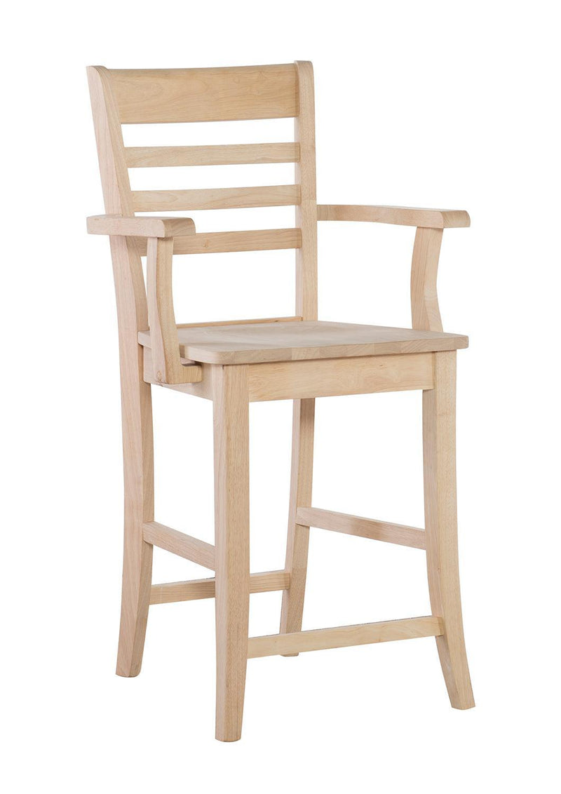 Roma Arm Stool - Barewood