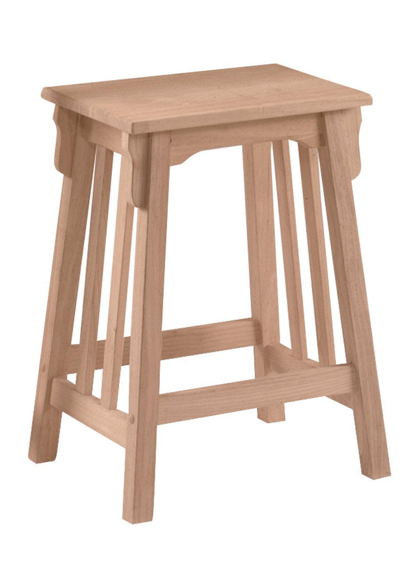 Backless Mission Stool - Barewood