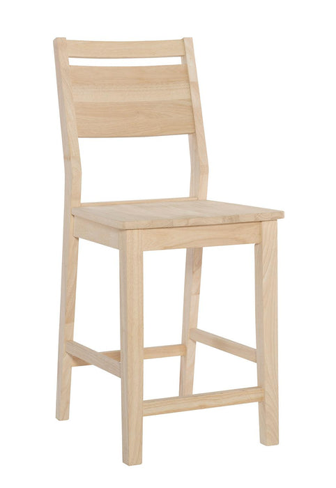 Aspen Panel Back Stool - Barewood