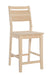 Aspen Panel Back Stool - Barewood