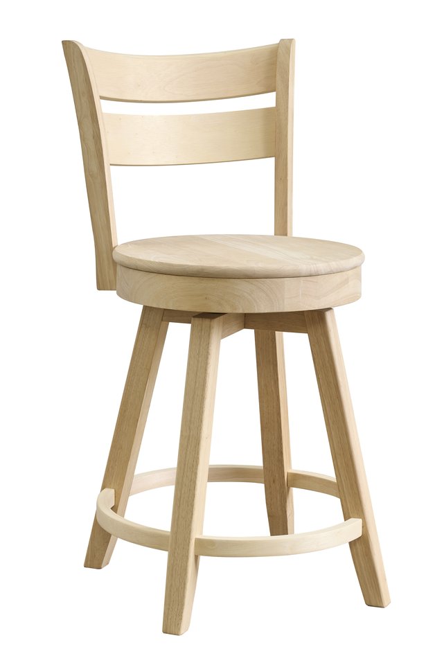 Sara Swivel Counter Stool, unfinished, with a wood seat - Barewood