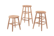 Scoop Seat Roundtop Stool - Barewood
