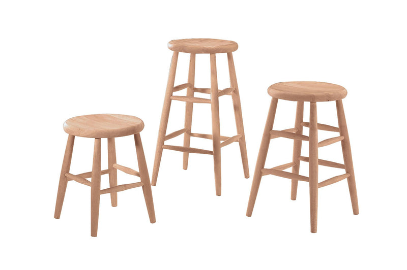 Scoop Seat Roundtop Stool - Barewood