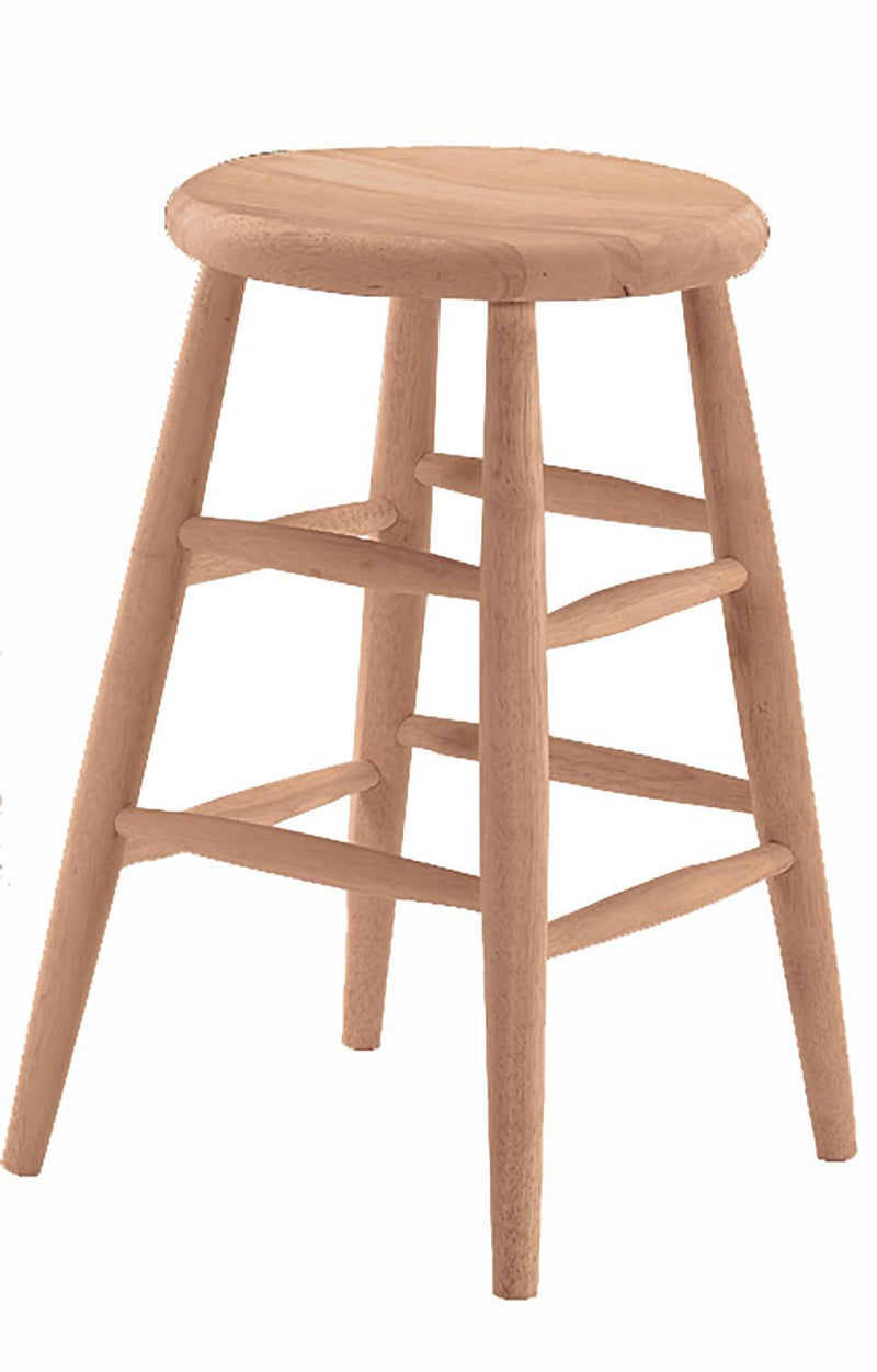Scoop Seat Roundtop Stool - Barewood