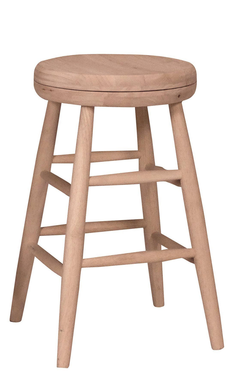Scoop Seat Swivel Stool - Barewood