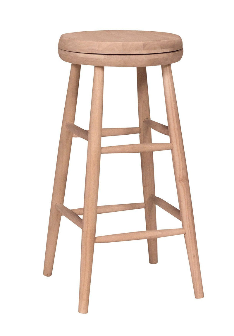 Scoop Seat Swivel Stool - Barewood