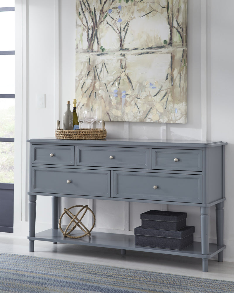 Emma Server in Smoke with five drawers - Barewood