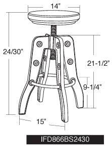 Parota Adjustable Height Stool - Barewood