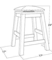 Antique Collection Cloth Seat Swivel Stool - Barewood
