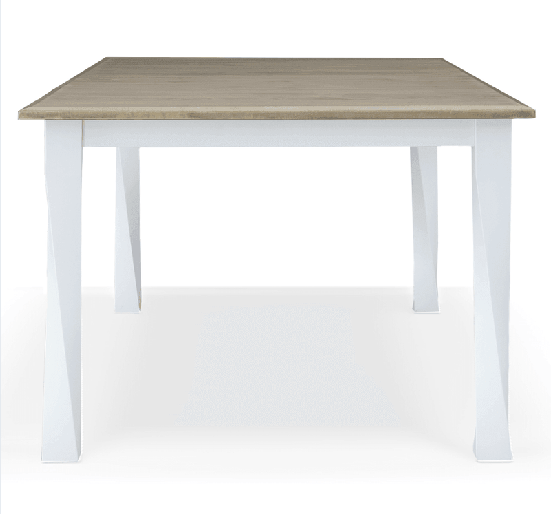 Amish Essentials Rectangular Counter Height Twist Leg Table- Painted Base - Barewood