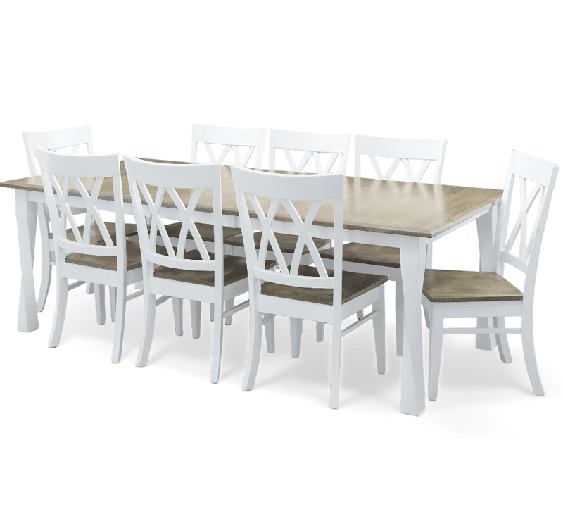 Amish Essentials Rectangular Twist Leg Table- Painted Base - Barewood