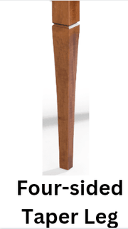 Amish Essentials Rectangular Counter Height 4-Sided Taper Leg Table- Painted Base - Barewood