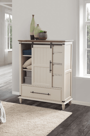 Farmhouse Chic Sliding Door Chest - Barewood