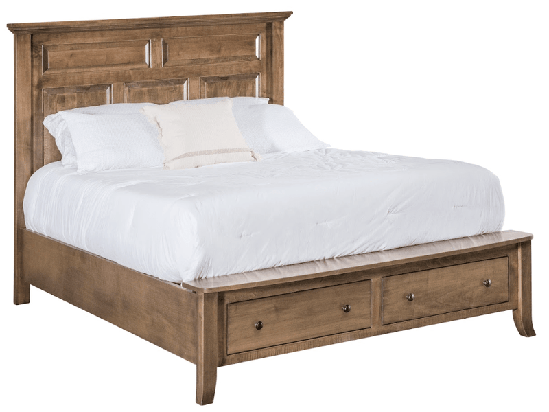 Amish Essentials Provence Footboard Storage Bed - Barewood