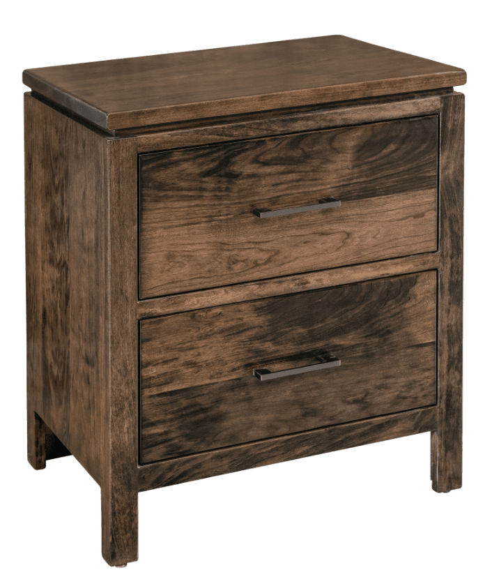 Amish Essentials Maverick Two Drawer Nightstand - Barewood