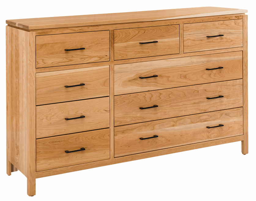 Amish Essentials Maverick Nine Drawer Dresser - Barewood