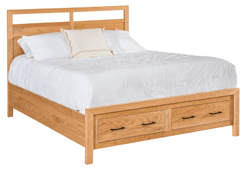 Amish Essentials Maverick Footboard Storage Bed - Barewood