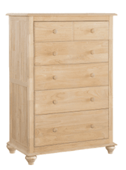 Cottage Five Drawer Chest - Barewood