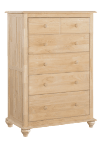 Cottage Five Drawer Chest - Barewood