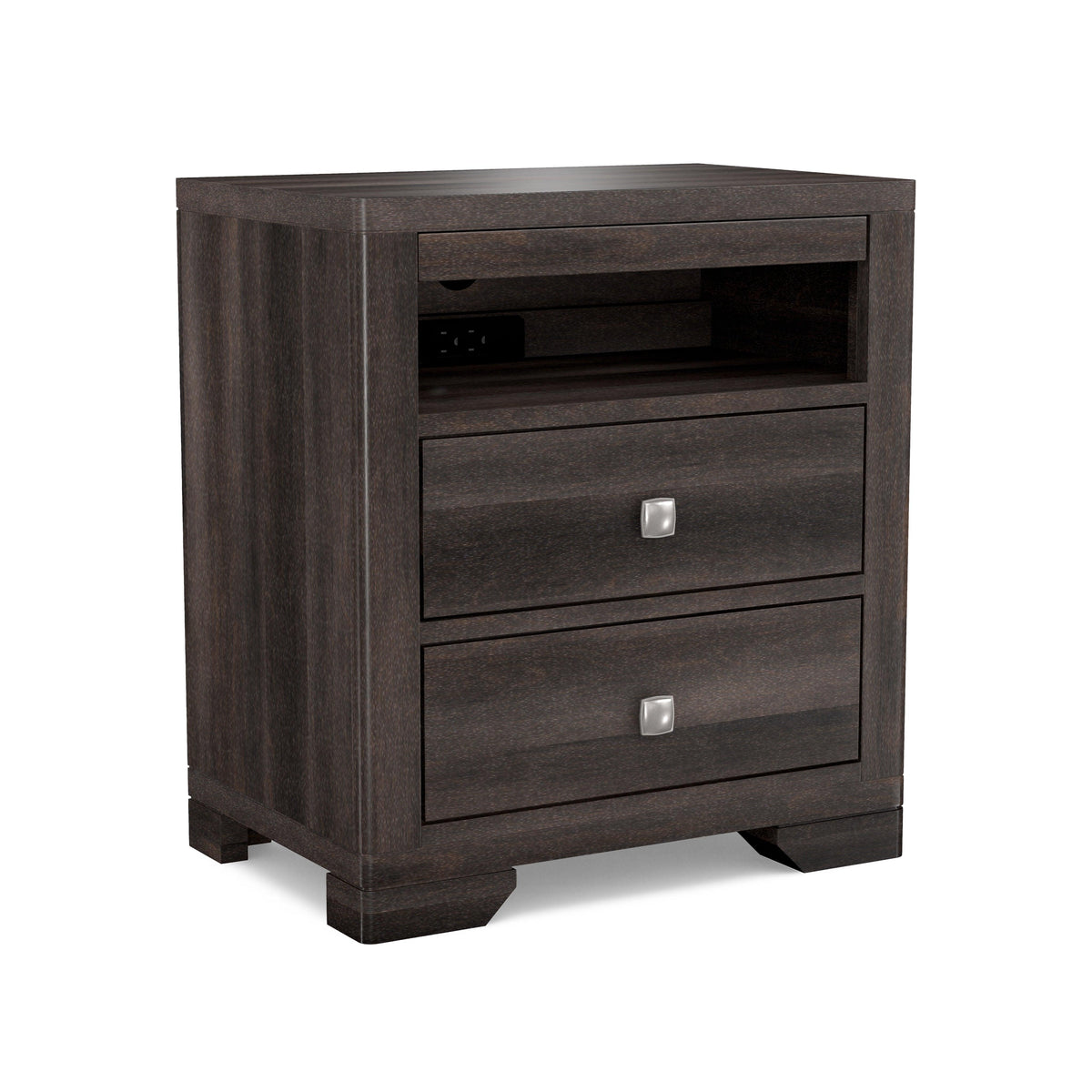 Symetry Drawers Symmetry Two Drawer Nightstand with Pullout Tray — Barewood
