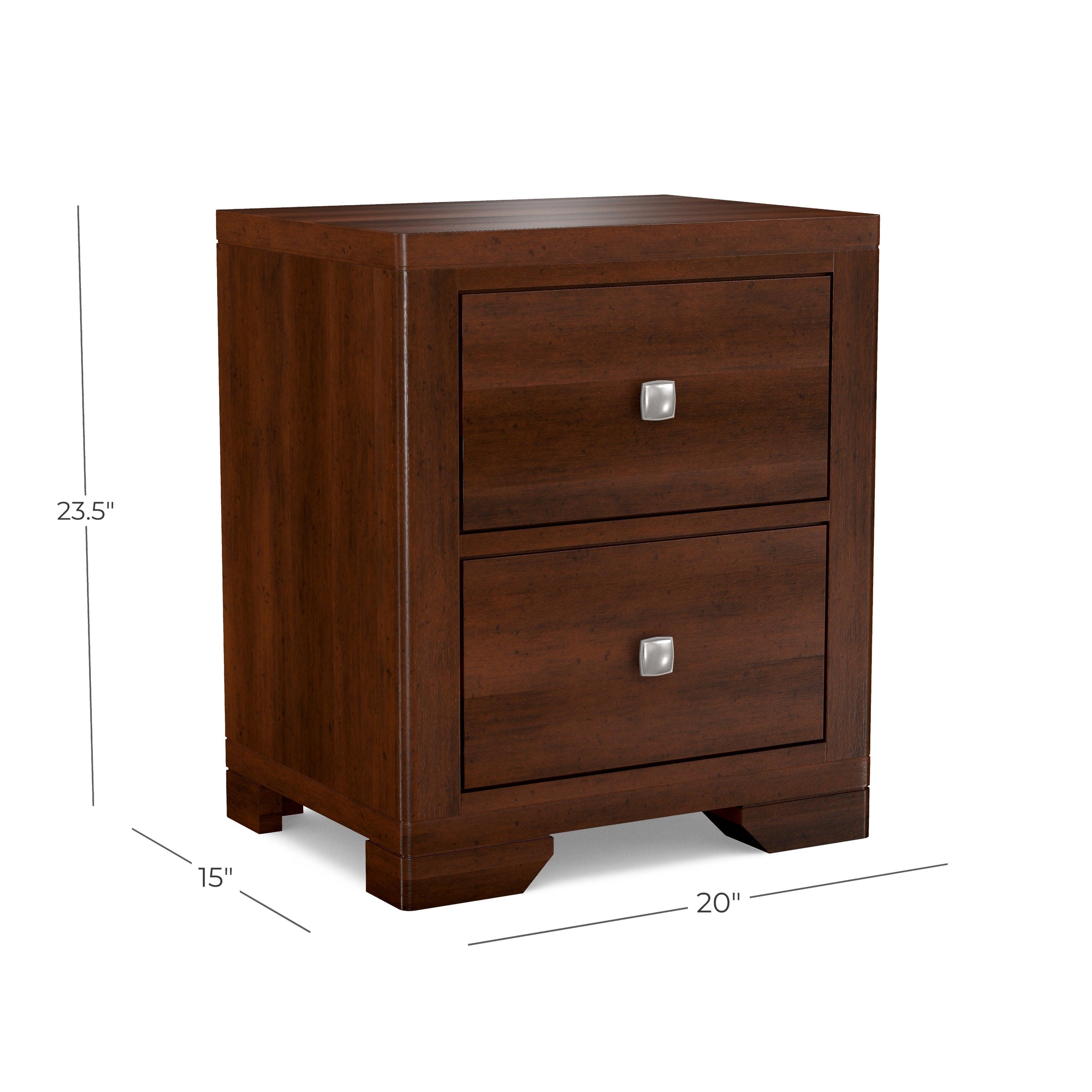 Symmetry Two Drawer Nightstand — Barewood