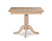 36" Square Pedestal Base Dining Table - Barewood