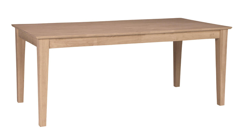Large Shaker Leg Dining Table - Barewood