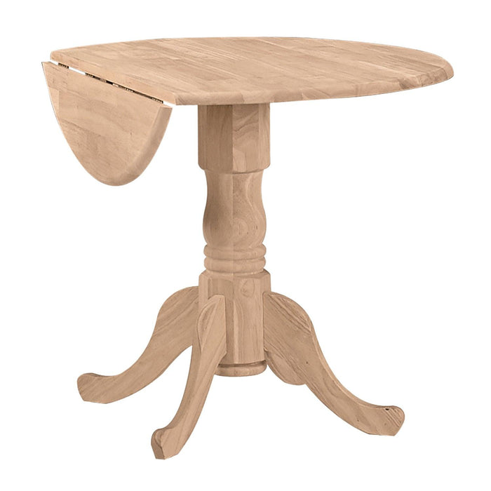 36" Round Dropleaf Bistro Table - Barewood