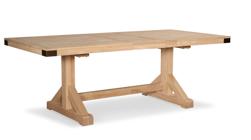 Farmhouse Chic Extension Dining Table - Barewood