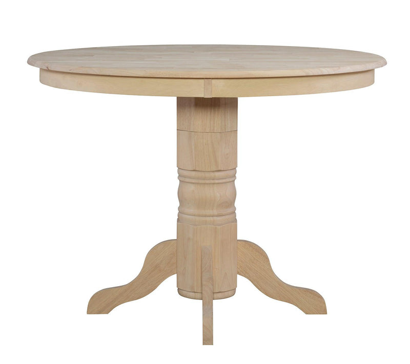 48" Round Bar Height Dining Table - Barewood