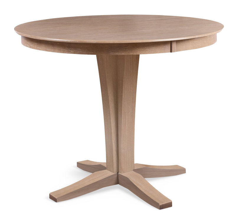 Sienna counter height table in Taupe Gray on a Verona pedestal - Barewood