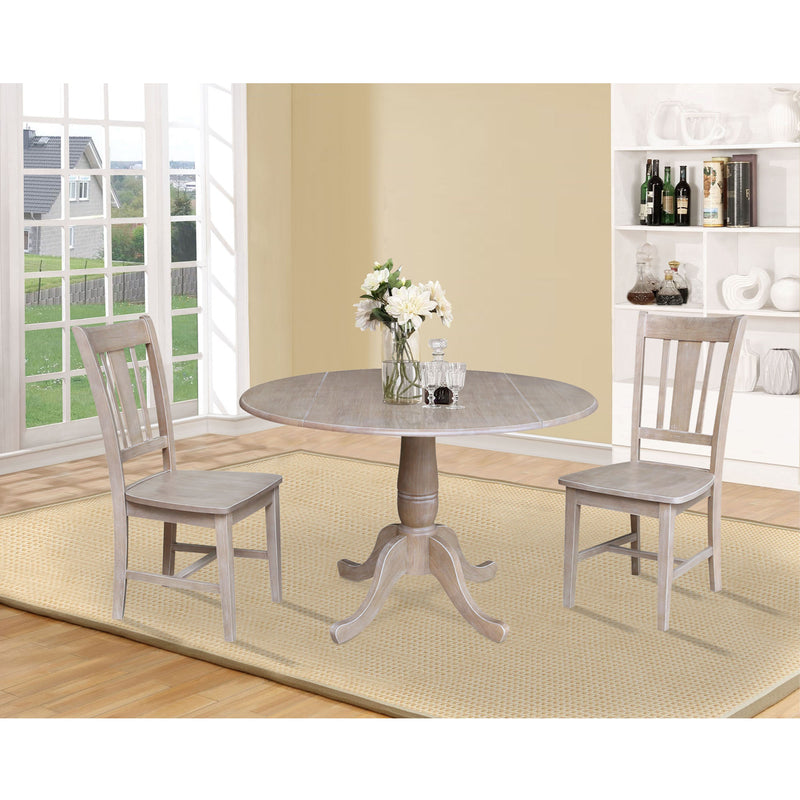 42" Round Drop-leaf Dining Table- Multiple Bases- Table and Counter Height
